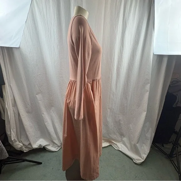 Everlane Riviera Long Sleeve Dress in Blush Pink Size L - Picture 8 of 15